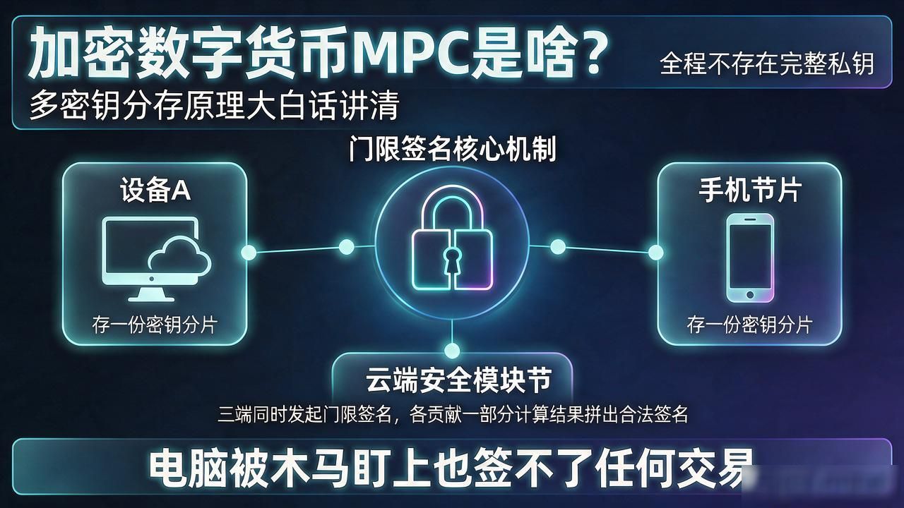 门限方案分散存储机制_加密数字货币领域mpc是什么_MPC多方安全计算冷钱包私钥管理