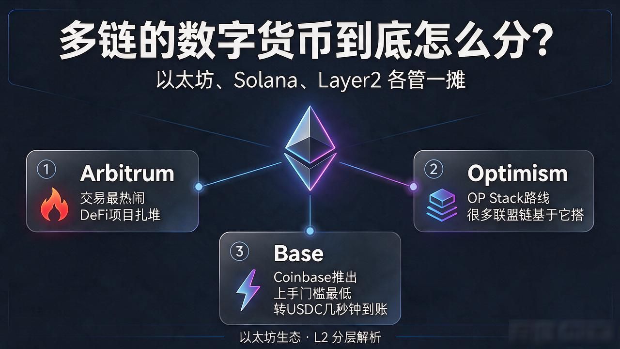多链的数字货币到底怎么分？以太坊、Solana、Layer2各管一摊