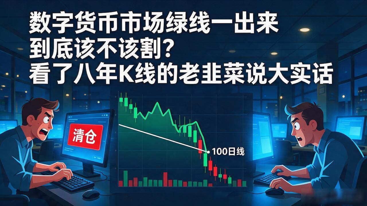 数字货币市场绿线一出来到底该不该割？看了八年K线的老韭菜说大实话