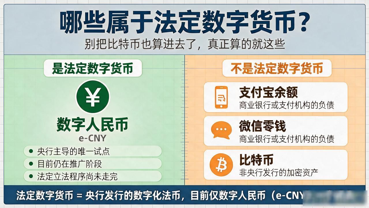 哪些属于法定数字货币？别把比特币也算进去了，真正算的就这些