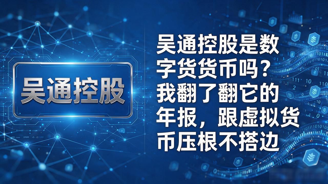 吴通控股是数字货币吗？我翻了翻它的年报，跟虚拟货币压根不搭边