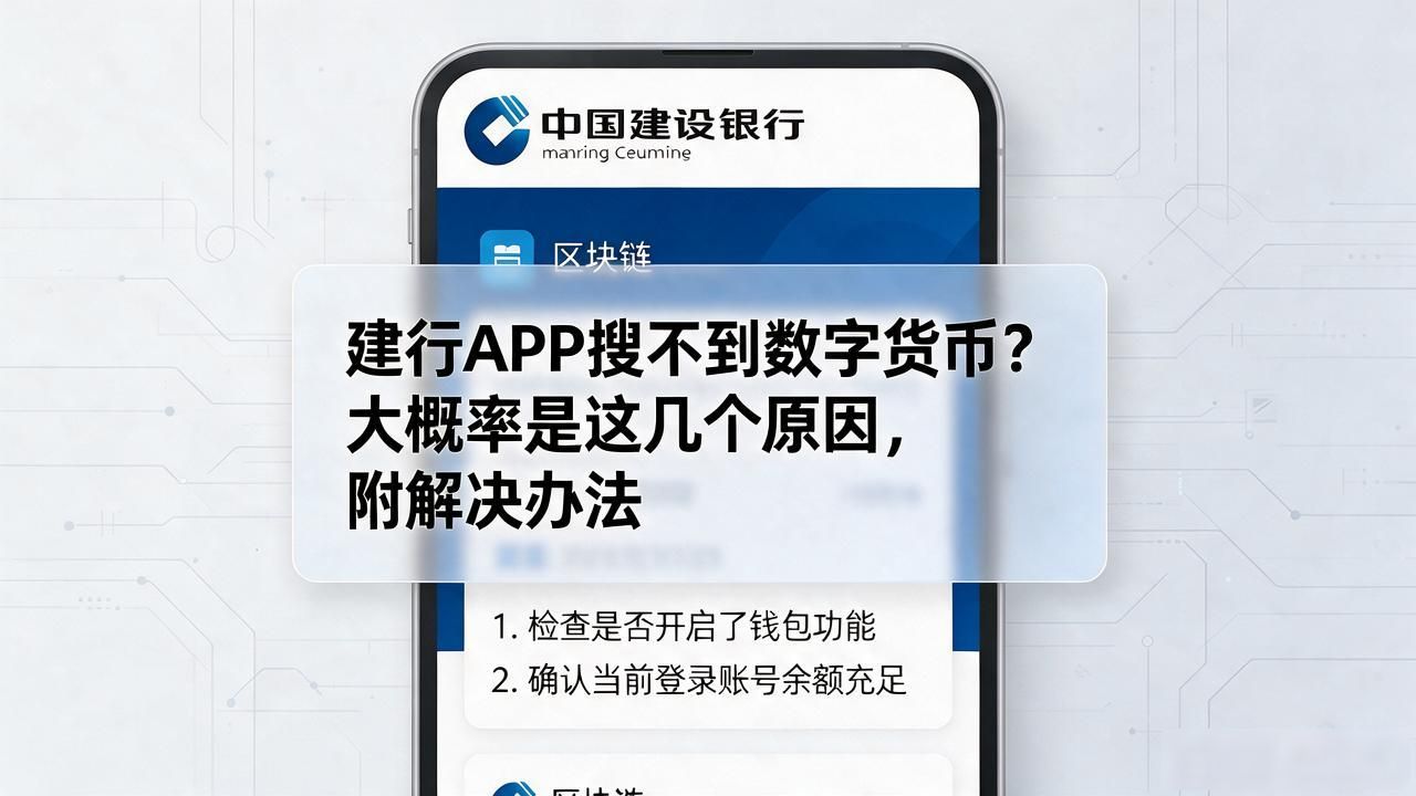 建行APP搜不到数字货币？大概率是这几个原因，附解决办法