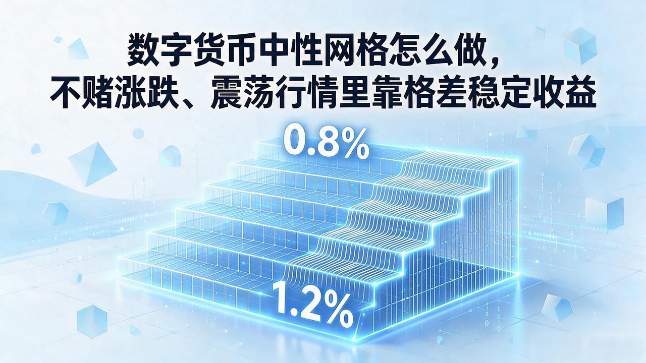 数字货币中性网格怎么做，不赌涨跌、震荡行情里靠格差稳定收益