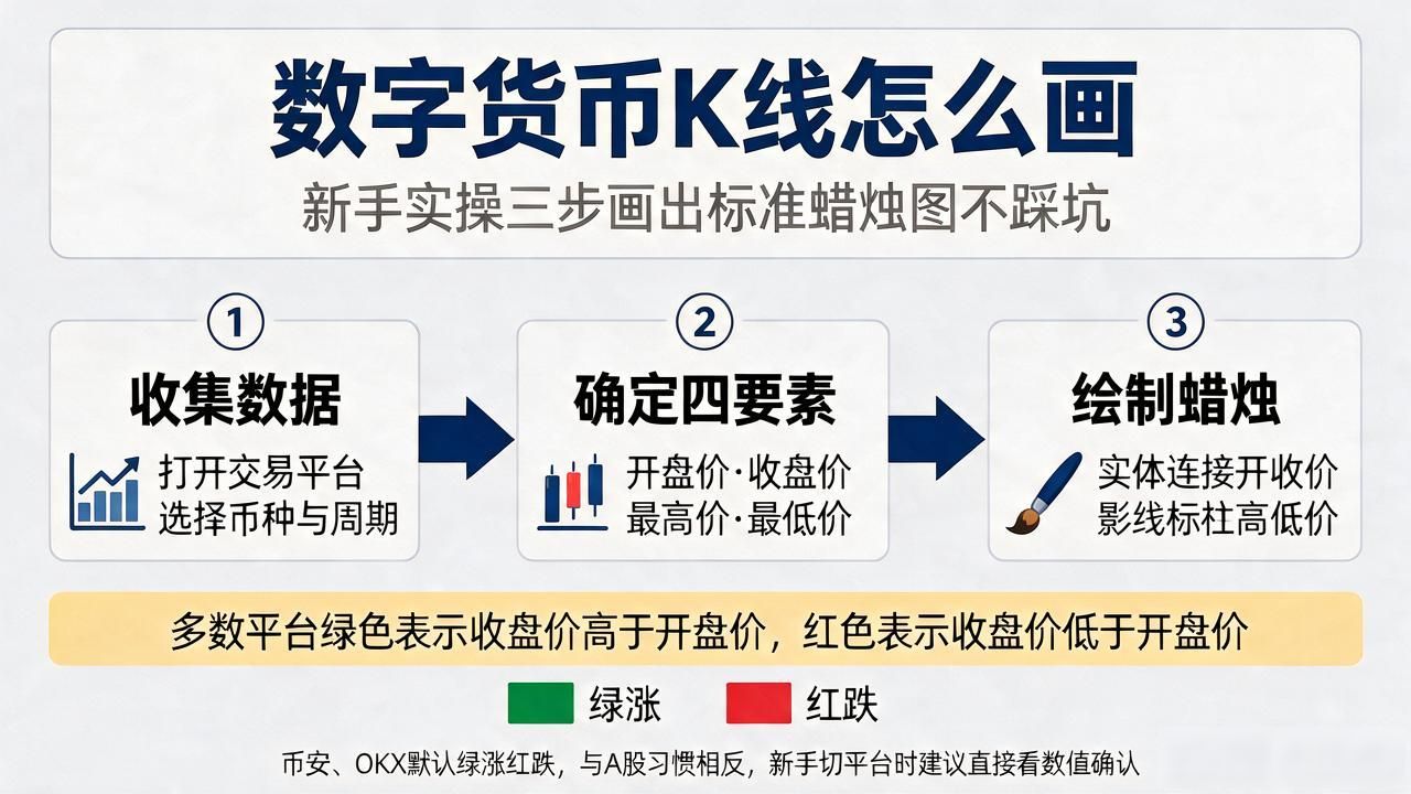 数字货币K线怎么画，新手实操三步画出标准蜡烛图不踩坑