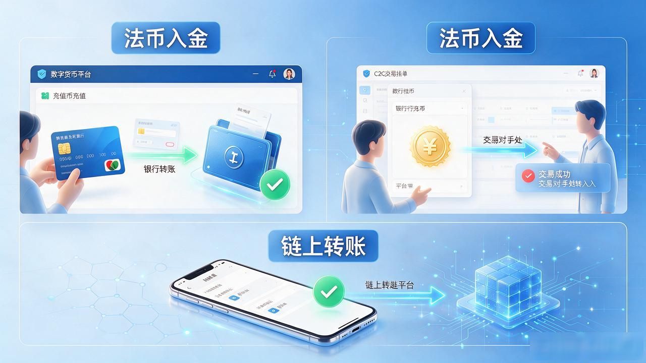 法币入金链上转账选择_数字货币交易所注册KYC认证流程_新手如何充值数字货币