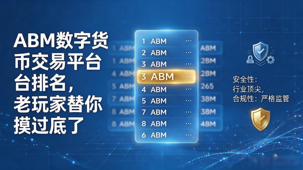 ABM数字货币交易平台排名，老玩家替你摸过底了