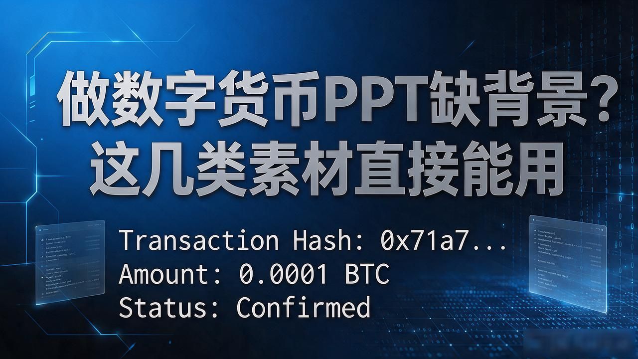 做数字货币PPT缺背景？这几类素材直接能用