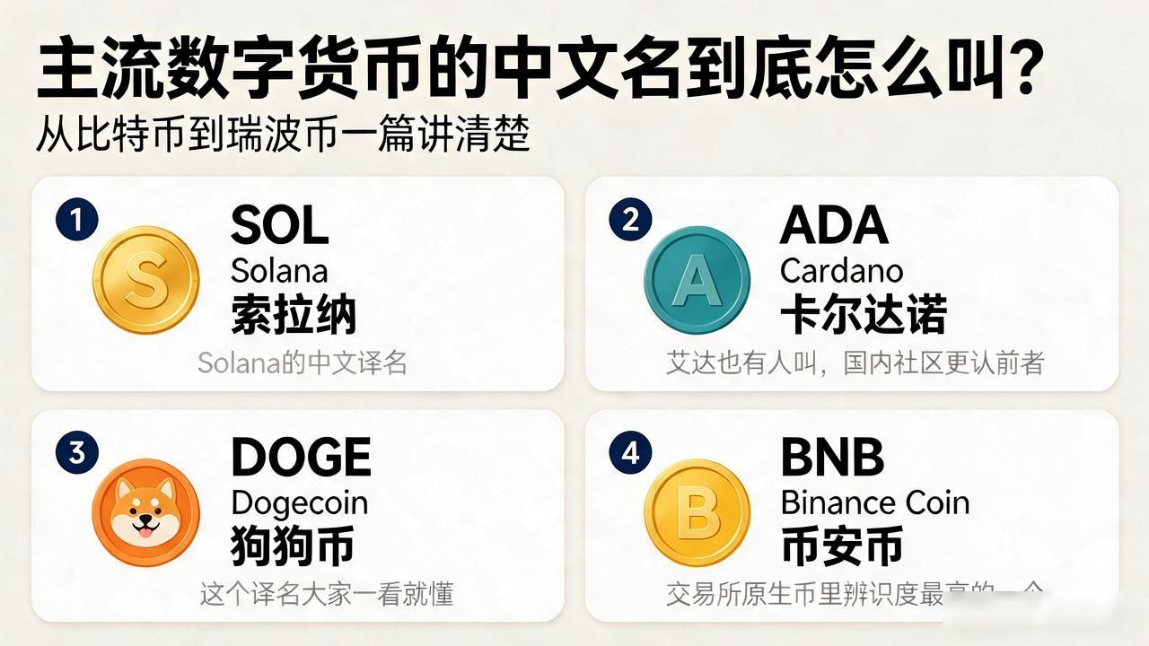 主流数字货币的中文名到底怎么叫？从比特币到瑞波币一篇讲清楚
